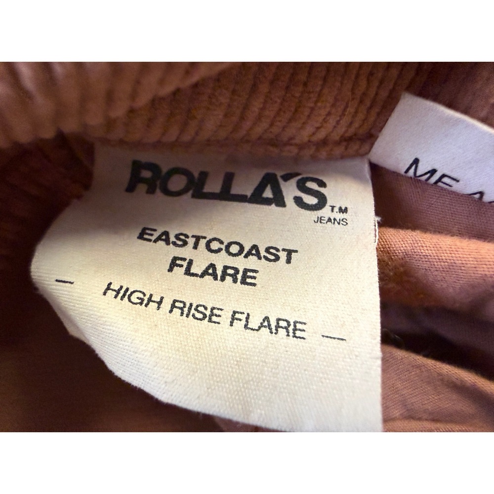 Rollas Eastcoast Flare Corduroy Pants Rust Terracotta High Rise 27 - Picture 9 of 10
